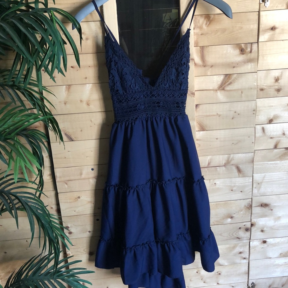 Navy blue flowy dress